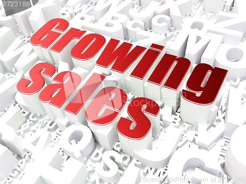 Image of Finance concept: Growing Sales on alphabet background