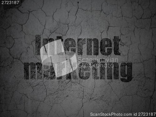 Image of Marketing concept: Internet Marketing on grunge wall background