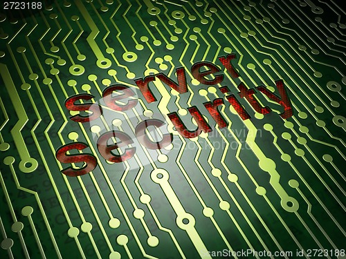 Image of Safety concept: Server Security on circuit board background