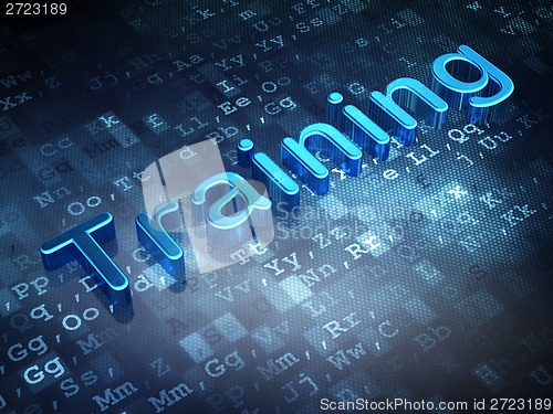 Image of Education concept: Blue Training on digital background