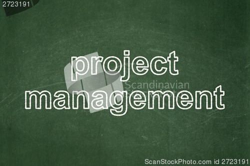 Image of Business concept: Project Management on chalkboard background