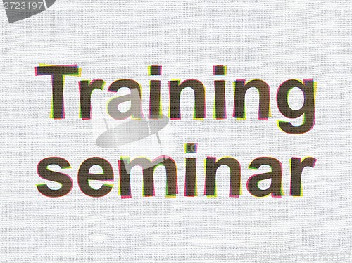 Image of Education concept: Training Seminar on fabric texture background