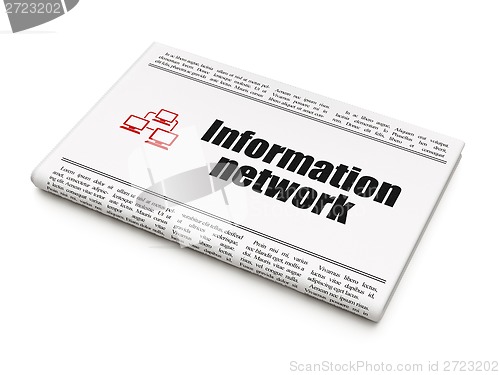 Image of Data concept: newspaper with Information Network and Lan Computer Network