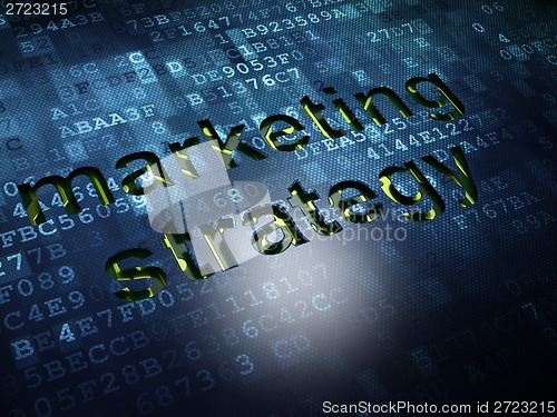Image of Marketing concept: Marketing Strategy on digital screen background