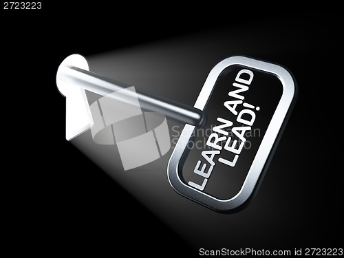 Image of Education concept: Learn and Lead! on key