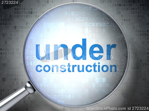 Image of SEO web design concept: Under Construction with optical glass