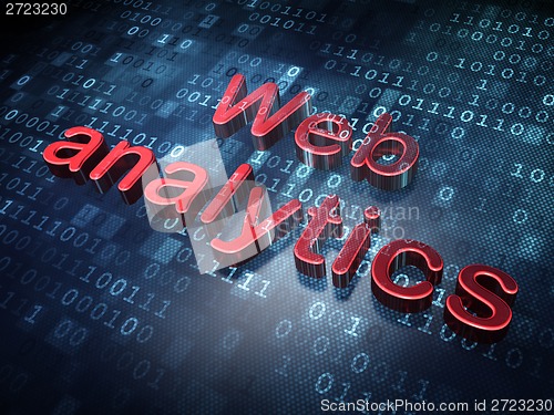 Image of Web development concept: Red Web Analytics on digital background