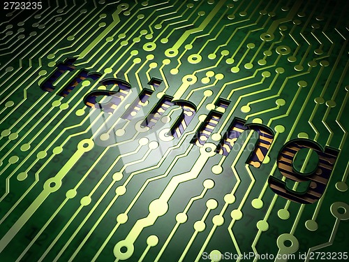 Image of Education concept: Training on circuit board background