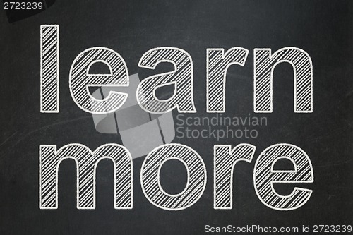 Image of Education concept: Learn More on chalkboard background