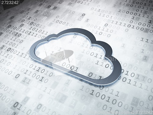 Image of Cloud technology concept: Silver Cloud on digital background