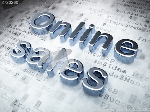 Image of Advertising concept: Silver Online Sales on digital background
