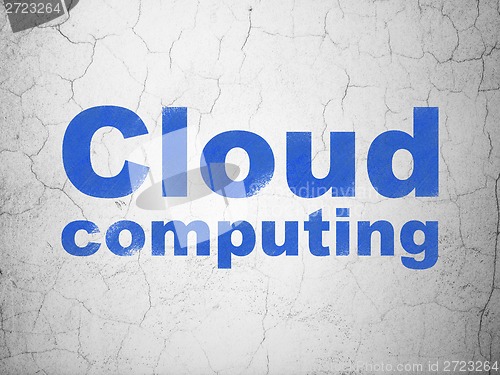 Image of Cloud computing concept: Cloud Computing on wall background