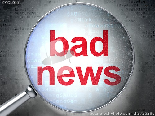 Image of News concept: Bad News with optical glass