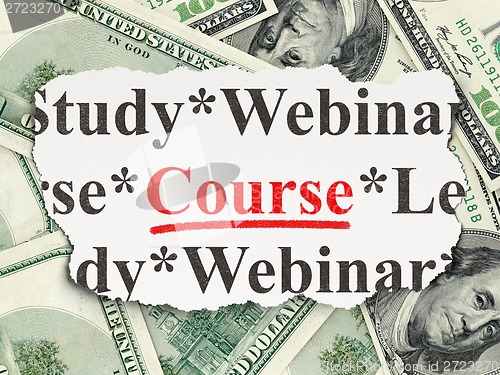 Image of Education concept: Course on Money background
