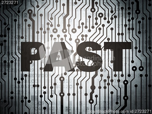 Image of Time concept: circuit board with Past