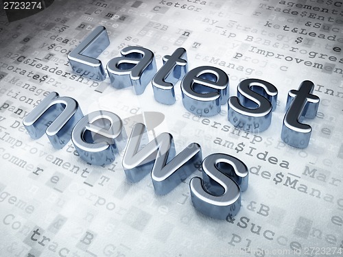 Image of News concept: Silver Latest News on digital background