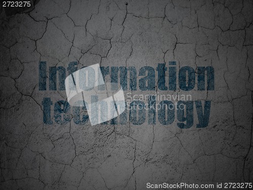 Image of Data concept: Information Technology on grunge wall background