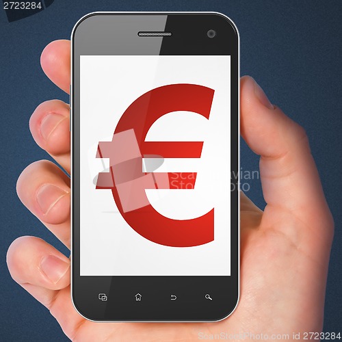 Image of Currency concept: Euro on smartphone