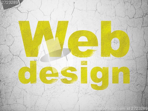 Image of Web development concept: Web Design on wall background