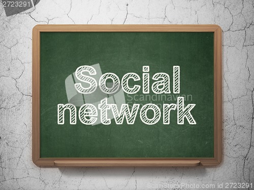 Image of Social network concept: Social Network on chalkboard background