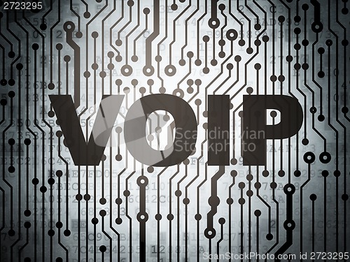 Image of Web design concept: circuit board with VOIP