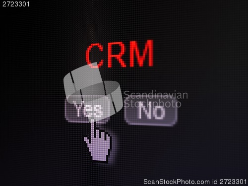 Image of Business concept: CRM on digital computer screen
