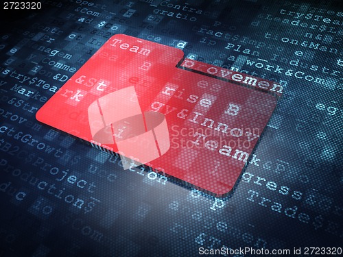 Image of Finance concept: Red Folder on digital background