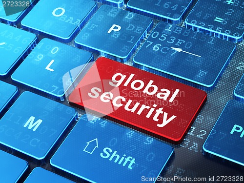 Image of Privacy concept: Global Security on computer keyboard background