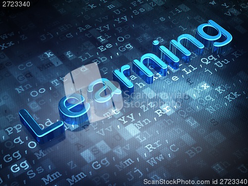 Image of Education concept: Blue Learning on digital background