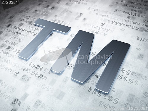 Image of Law concept: Silver Trademark on digital background