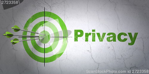 Image of Protection concept: target and Privacy on wall background