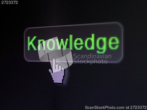 Image of Education concept: Knowledge on digital button background