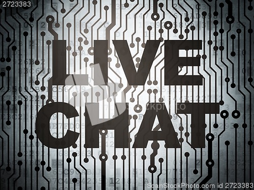 Image of Web development concept: circuit board with Live Chat