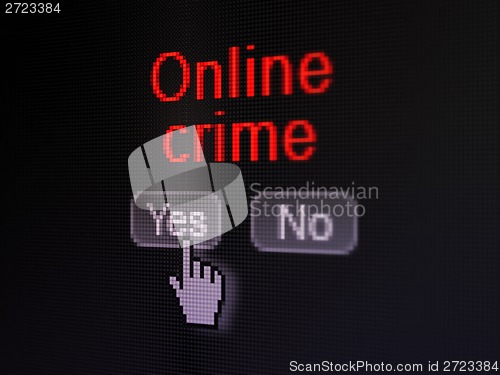 Image of Security concept: Online Crime on digital computer screen