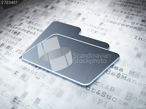 Image of Finance concept: Silver Folder on digital background