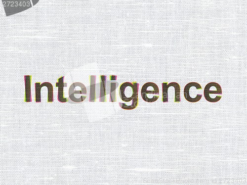 Image of Education concept: Intelligence on fabric texture background