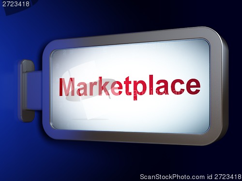 Image of Advertising concept: Marketplace on billboard background