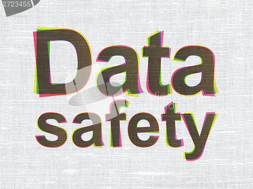 Image of Information concept: Data Safety on fabric texture background