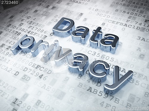 Image of Safety concept: Silver Data Privacy on digital background