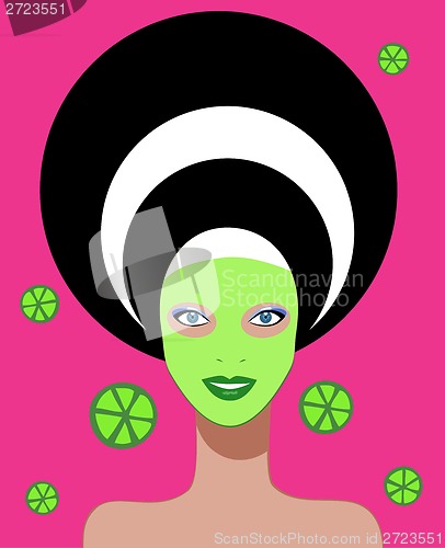 Image of Beautiful woman. Spa Facial Mask.