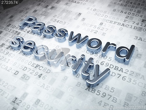 Image of Protection concept: Silver Password Security on digital background