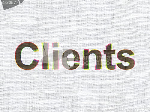 Image of Business concept: Clients on fabric texture background