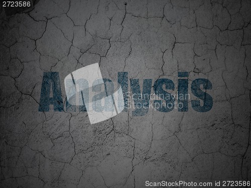 Image of Advertising concept: Analysis on grunge wall background