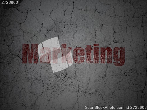 Image of Advertising concept: Marketing on grunge wall background
