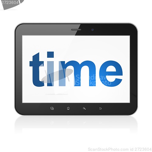 Image of Time concept: Time on tablet pc computer