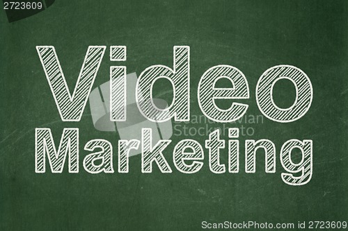 Image of Business concept: Video Marketing on chalkboard background