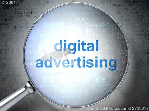Image of Marketing concept: Digital Advertising with optical glass