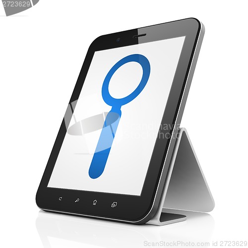 Image of Data concept: Search on tablet pc computer