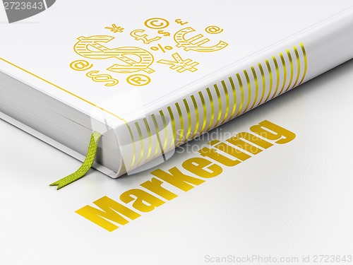 Image of Marketing concept: book Finance Symbol, Marketing on white background
