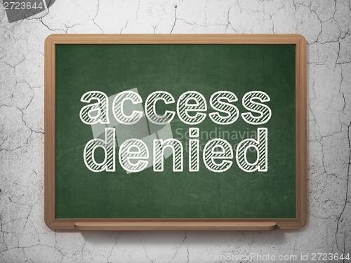 Image of Security concept: Access Denied on chalkboard background